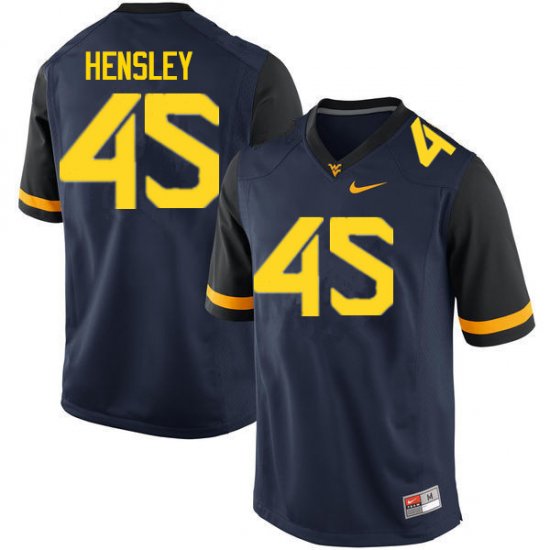 Men's West Virginia Mountaineers NCAA #45 Adam Hensley Navy Authentic Nike Stitched College Football Jersey RR15D76FS